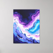 Amethist en Blauwgroen Abstract Canvas Afdruk (Voorkant)