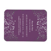 Amethist en Silver Baby's Breath Save the Date Magneet (Horizontaal)