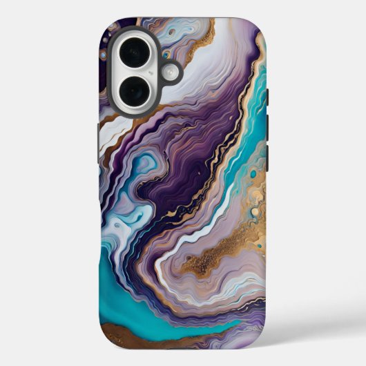 Amethist en Turquoise Abstract Case-Mate iPhone Case (Achterkant)