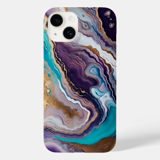 Amethist en Turquoise Abstract Case-Mate iPhone Case (Achterkant)