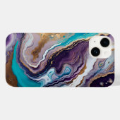 Amethist en Turquoise Abstract Case-Mate iPhone Case (Achterkant (horizontaal))
