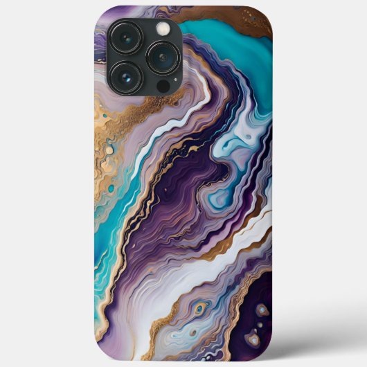 Amethist en Turquoise Abstract Case-Mate iPhone Case (Achterkant)