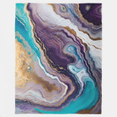 Amethist en Turquoise Abstract Fleece Deken (Voorkant)