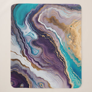 Amethist en Turquoise Abstract Sherpa Deken