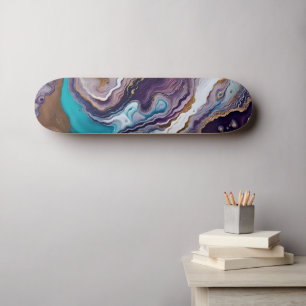 Amethist en Turquoise Abstract Skateboard