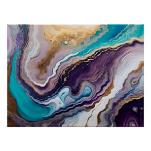 Amethist en Turquoise en Goud Abstract Perfect Poster