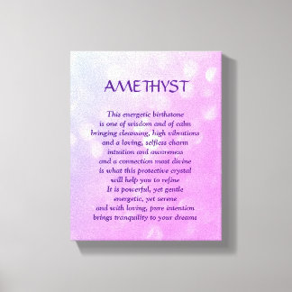Amethist - Februari geboortesteen gedicht kunst ca Canvas Afdruk