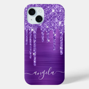 Amethist Glitter Drips Glam Girly Signature