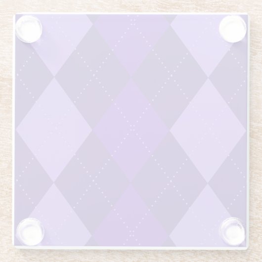 Amethist Paarse Argyle Glazen Onderzetter (Achterkant)