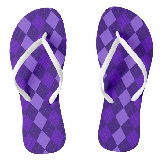 Amethist Paarse Argyle Teenslippers (Voetbed)