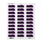 Amethist Paarse Geode Slice Bruiloft Retouradres Etiket (Full Sheet)