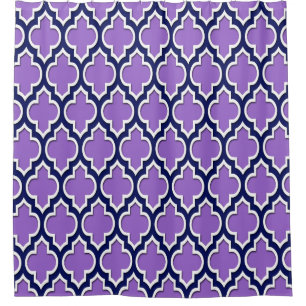Amethist Paarse Navy Blauw Wit XL Marokkaans #4DS Douchegordijn