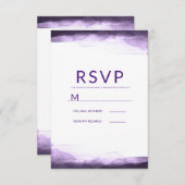 Amethist Paarse Waterverf Modern Wedding RSVP (Voorkant / Achterkant)