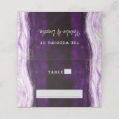 Amethist Paarse & Zilveren Trouwtafel Nummer (Buitenkant ongevouwen)