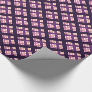 Amethist Perzik Roze Paars Lilac Streep Plaid Cadeaupapier