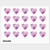 Amethist Raspberry Bloemen Bruiloft Hart Sticker (Vel)