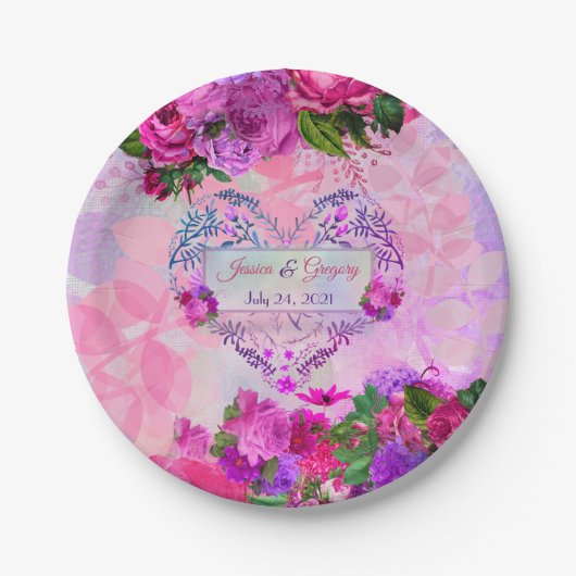 Amethist Raspberry Bruiloft Papier Bord (Voorkant)