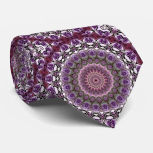 Amethist Roze Kaleidoscoop Mandala Patroon Stropdas