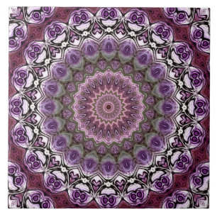 Amethist Roze Kaleidoscoop Mandala Patroon Tegeltje