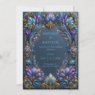 Amethist Vlindertuin Bruiloft Kaart