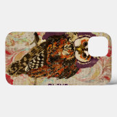 Amethyst & Amber Owl coque ipad floral (Verso (horizontal))