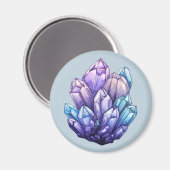 Amethyst and Aqua Crystal Cluster Art Magnet (Recto/Verso)