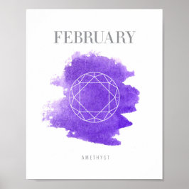 Amethyst Birthstone Februari Poster