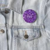 Amethyst Birthstone Monogram Personalized Name Ronde Button 5,7 Cm (In situ)
