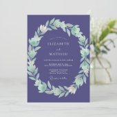 Amethyst Blad Bruiloft Kaart (Staand voorkant)