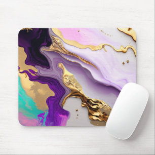 Amethyst & Blush Marmer met Vloeibaar Goud Muismat