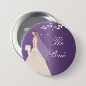 Amethyst Bride Bridal Party Button (Voorkant /achterkant)