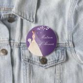 Amethyst Bride Matron Honor Bridal Party Button (In situ)