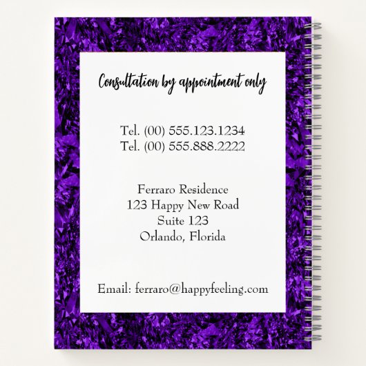 Amethyst Crystal Ball Glitter Medium Clairvoyant Notitieboek (Achterkant)