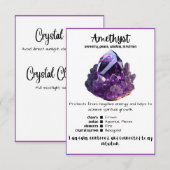 Amethyst Crystal Betekenis Kaart (Voorkant / Achterkant)
