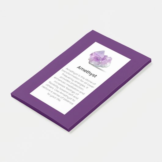 Amethyst Crystal Betekenis Sieraden Display Kaart Post-it® Notes (Schuin)