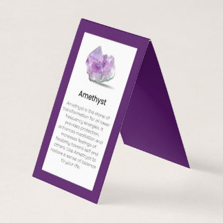 Amethyst Crystal Betekenis Sieraden Display Kaart Visitekaartjes