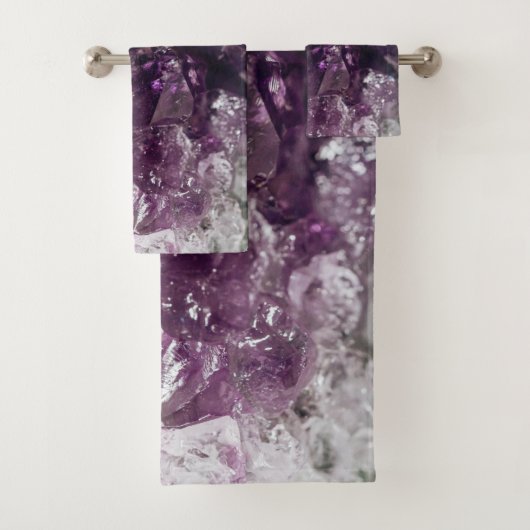 Amethyst Crystal Cleansing Energy Bath Towels Bad Handdoek (Insitu)