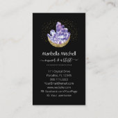 Amethyst Crystal Crescent Moon Klant Hartelijk dan Visitekaartje (Achterkant)