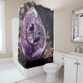 Amethyst Crystal - Crows Ravens Douchegordijn (In situ)