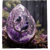 Amethyst Crystal - Crows Ravens Douchegordijn (Voorkant)