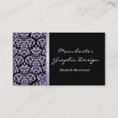 Amethyst Damask Ribbon Visitekaartje (Voorkant)