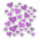 Amethyst Dancing Hearts Sticker (Voorkant)