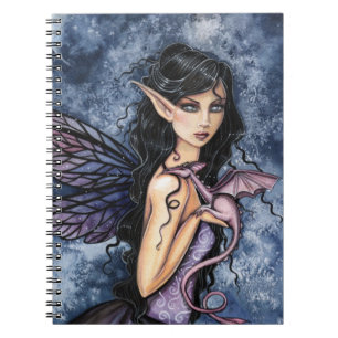 Amethyst Draak Paarse Fee Fantasie Kunst Notitieboek
