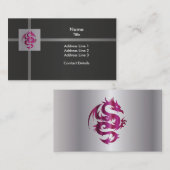 Amethyst Dragon op Silver Visitekaartje (Voorkant / Achterkant)