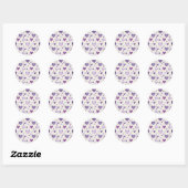 Amethyst Dream Watercolor & Gold Glitter Hearts Ronde Sticker (Vel)