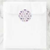 Amethyst Dream Watercolor & Gold Glitter Hearts Ronde Sticker (Tas)