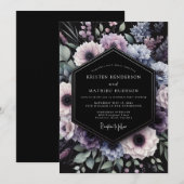 Amethyst Duskbloom Bruiloft Kaart (Voorkant / Achterkant)