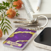 Amethyst- en Gold-geïnspireerde Sleutelhanger (01) (Voorkant Rechts)