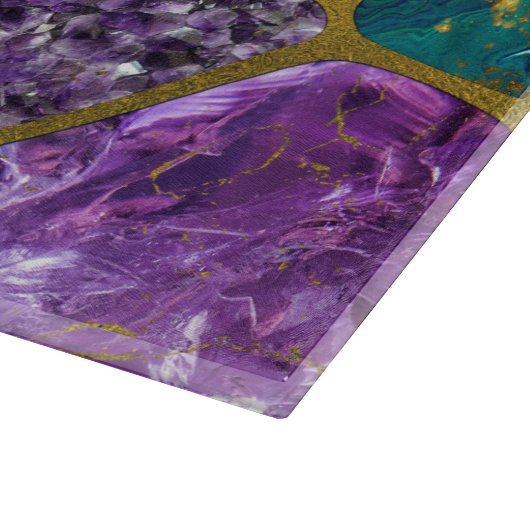Amethyst en Green Marble Gold Snijplank (Hoek)