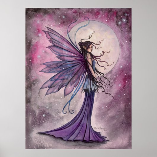 Amethyst fairy Fantasy Art Poster afdrukken (Voorkant)
